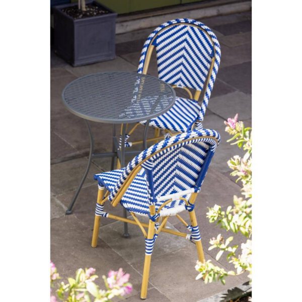 Bolero Parisian Style Rattan Side Chair Blue (Pack of 2) - Image 7