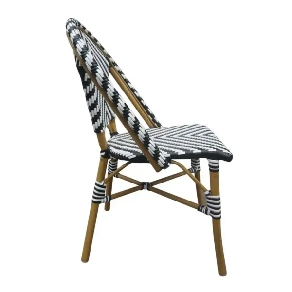 Bolero Parisian Style Rattan Side Chair Black (Pack of 2) - Image 2