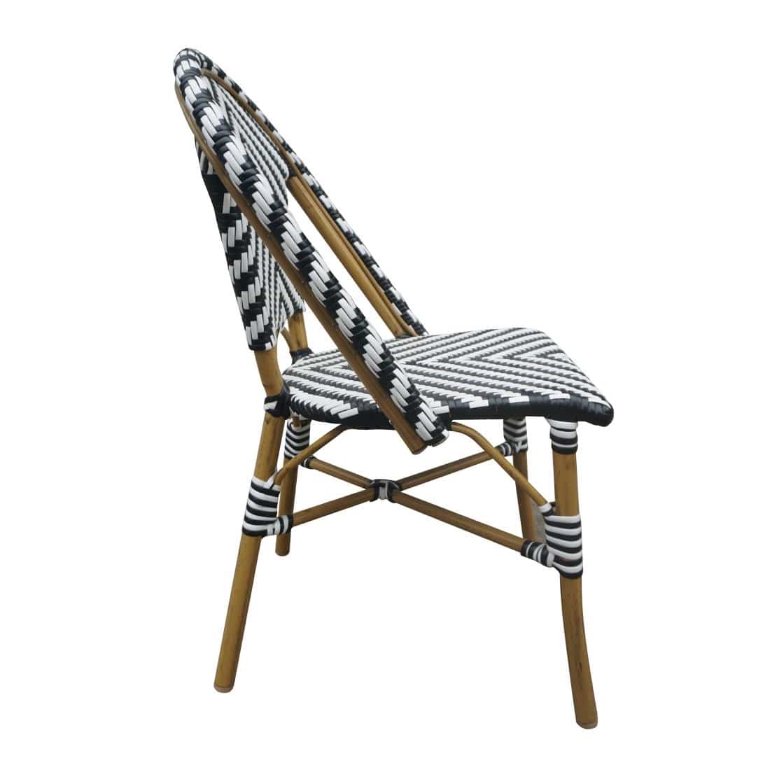 Bolero Parisian Style Rattan Side Chair Black (Pack of 2) - Image 3