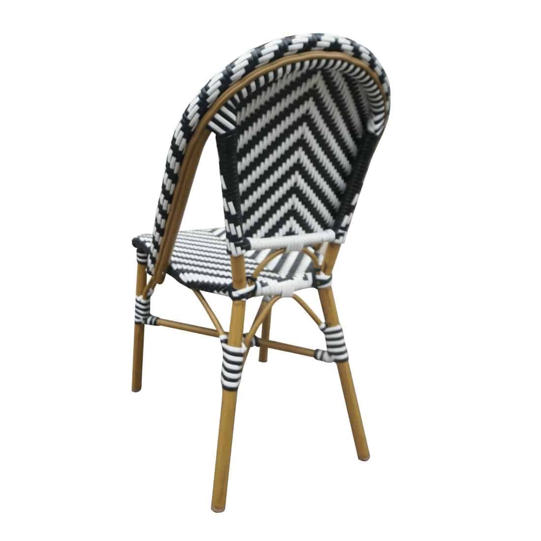 Bolero Parisian Style Rattan Side Chair Black (Pack of 2) - Image 4