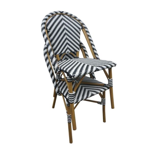 Bolero Parisian Style Rattan Side Chair Black (Pack of 2) - Image 5
