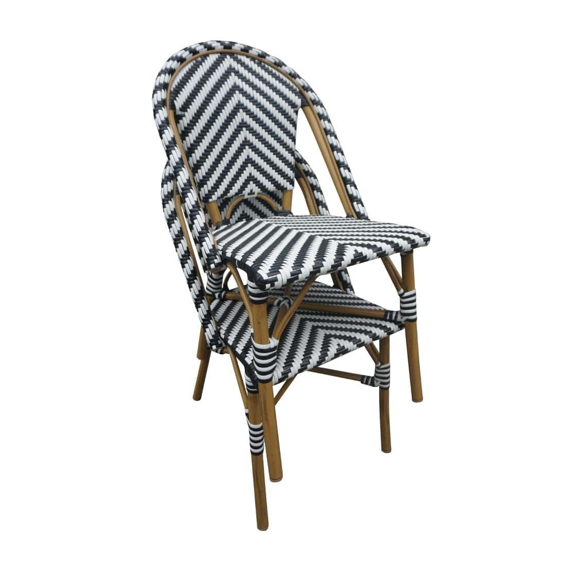 Bolero Parisian Style Rattan Side Chair Black (Pack of 2) - Image 6