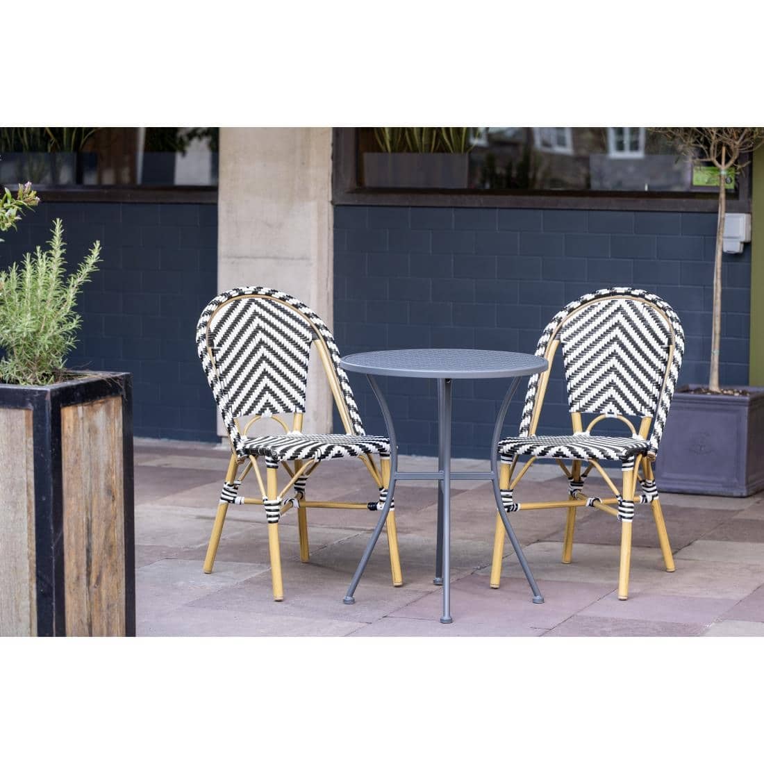 Bolero Parisian Style Rattan Side Chair Black (Pack of 2) - Image 8