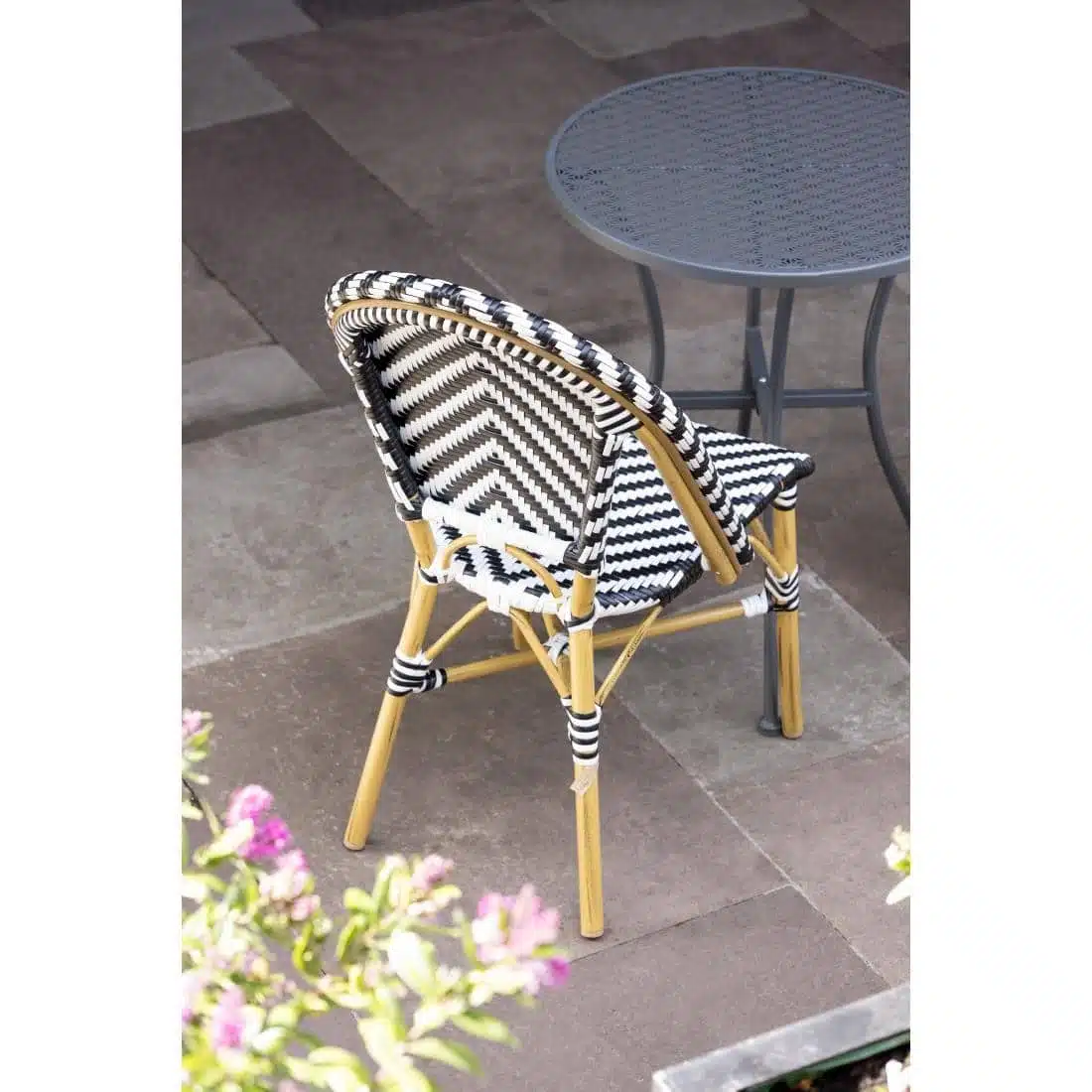 Bolero Parisian Style Rattan Side Chair Black (Pack of 2) - Image 8