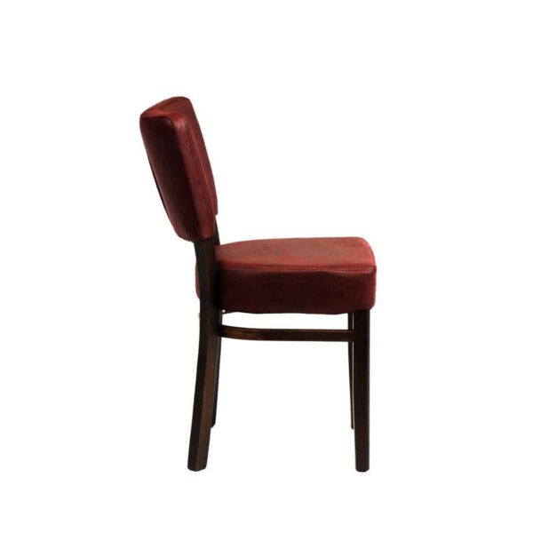 Oregon Wenge Wood and Faux Leather Dining Chair Bordeaux (Pack of 2) - Image 2