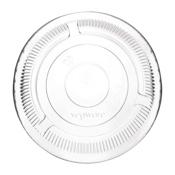 Vegware 96 Series Compostable Cold Cup Flat Lids No Hole 12/16oz (Pack of 1000)