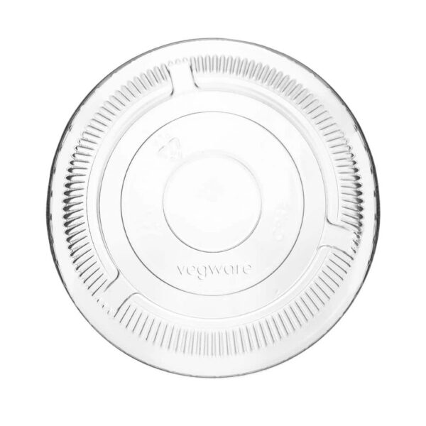 Vegware 96 Series Compostable Cold Cup Flat Lids No Hole 12/16oz (Pack of 1000) - Image 2