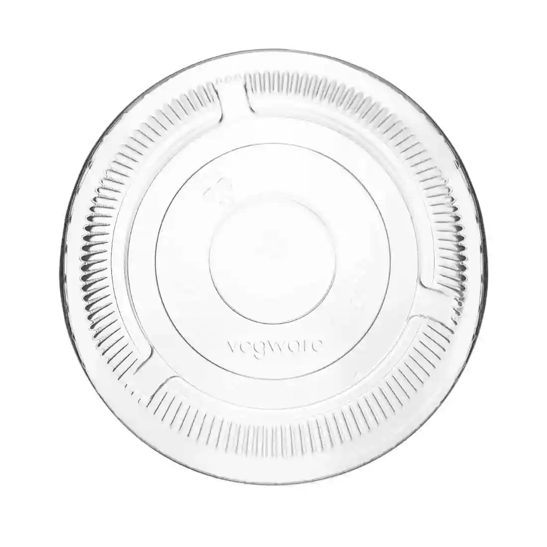 Vegware 96 Series Compostable Cold Cup Flat Lids No Hole 12/16oz (Pack of 1000) - Image 2