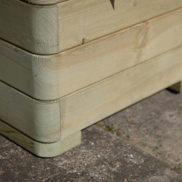 Rowlinson Marberry Layer Square Wooden Planter 50cm - Image 2