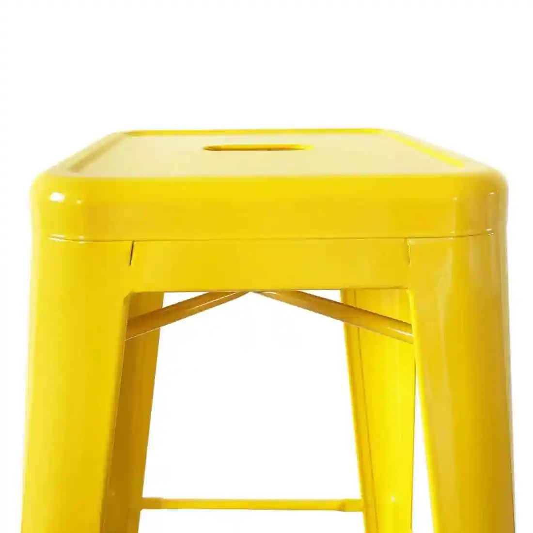 Bolero Bistro Yellow Steel High Stool (Pack of 4) - Image 4