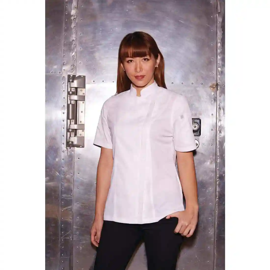 Chef Works Womens Springfield White Zip Chefs Jacket