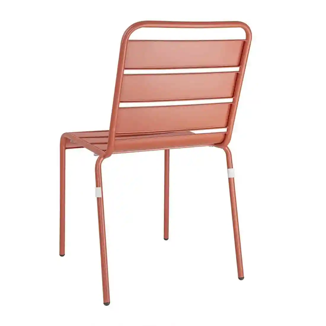 Bolero Terracotta Slatted Steel Side Chairs (Pack of 4) - Image 3