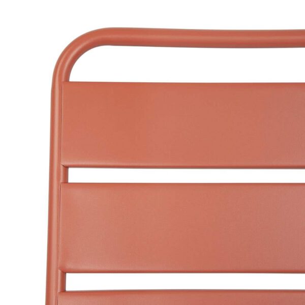 Bolero Terracotta Slatted Steel Side Chairs (Pack of 4) - Image 4