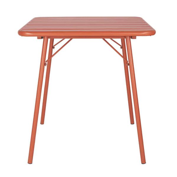 Bolero Terracotta Square Slatted Steel Table - 700mm - Image 2