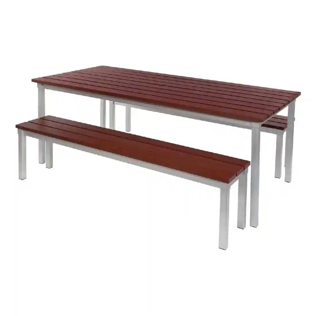 Enviro Outdoor Walnut Effect Faux Wood Table 1800mm - Image 2