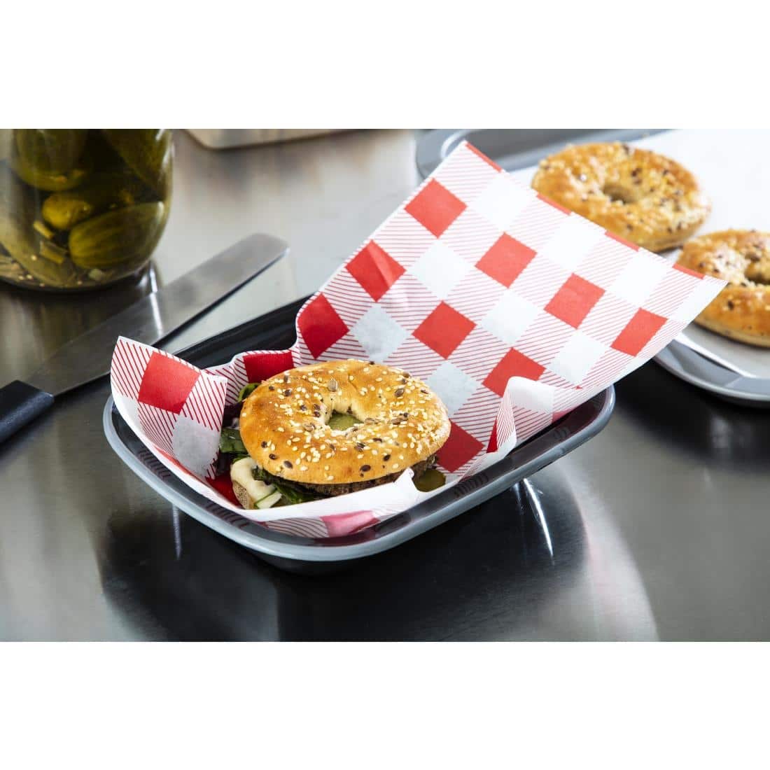 Greaseproof Paper Sheets Red Gingham 190 x 310mm (Pack of 200) - Image 3