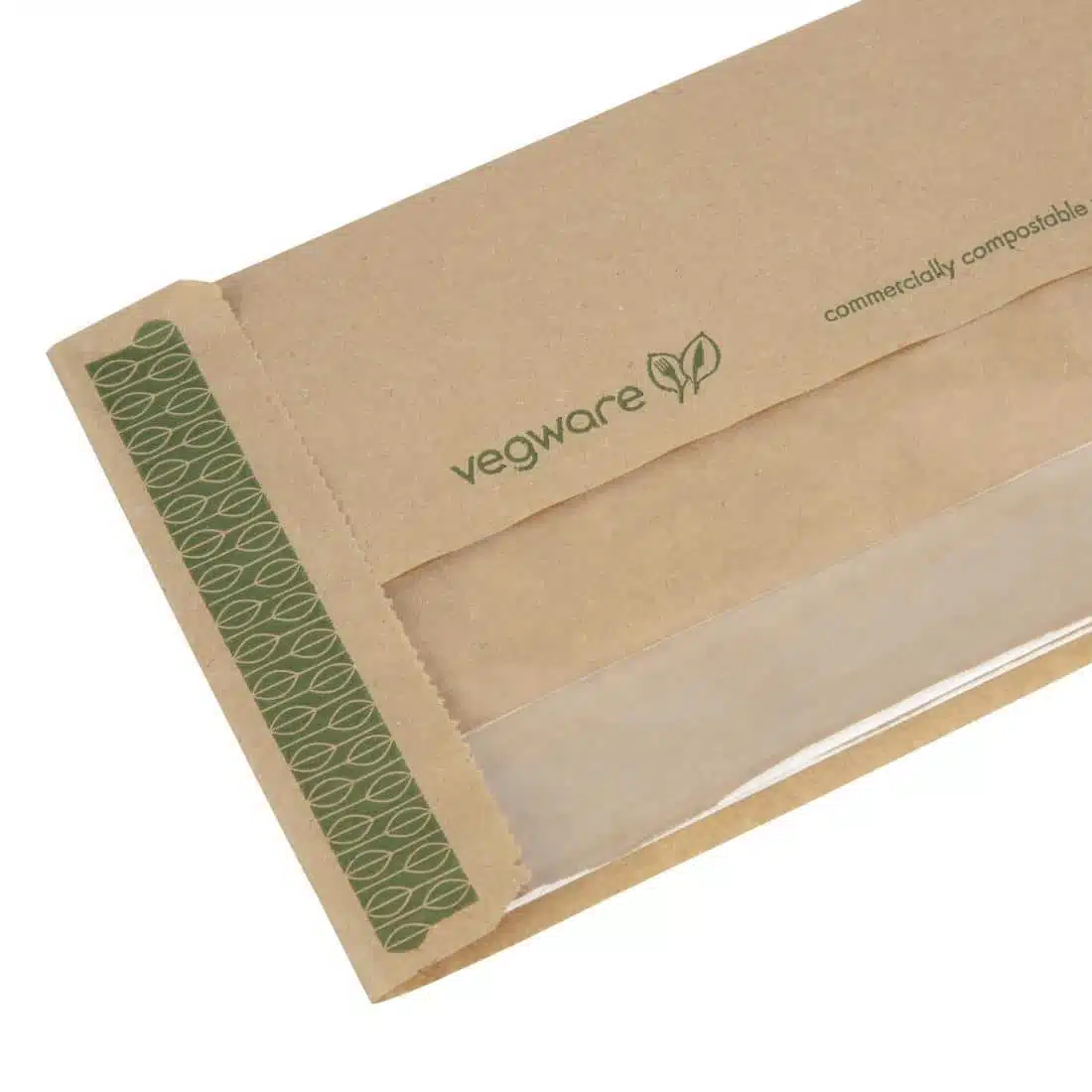Vegware Compostable Kraft Baguette Bags With PLA Window (Pack of 1000) - Image 4