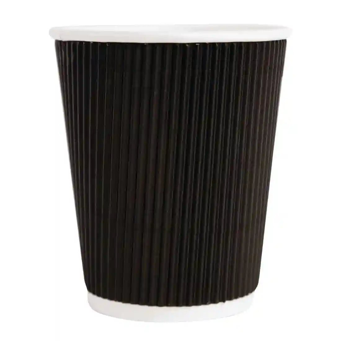 Fiesta Recyclable Coffee Cups Ripple Wall Black 225ml / 8oz (Pack of 25) - Image 2