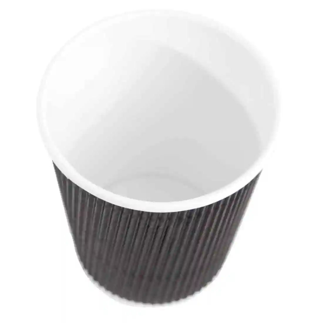 Fiesta Recyclable Coffee Cups Ripple Wall Black 225ml / 8oz (Pack of 25) - Image 3