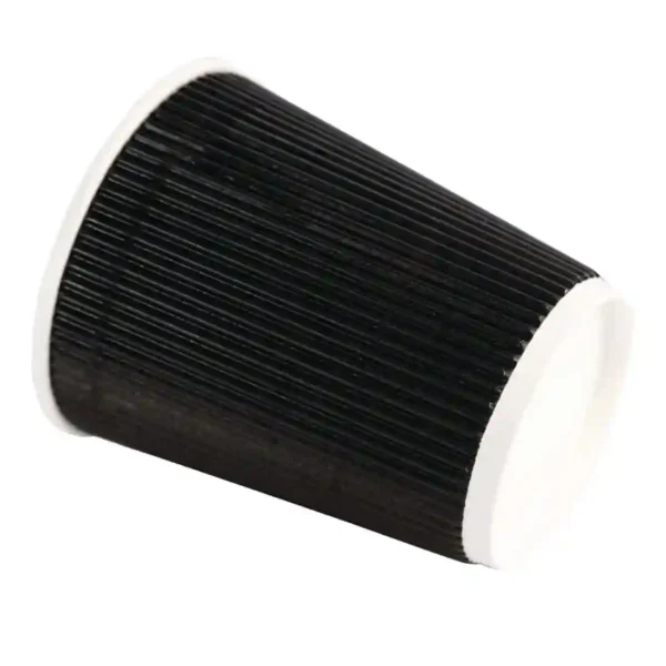 Fiesta Recyclable Coffee Cups Ripple Wall Black 225ml / 8oz (Pack of 500) - Image 4