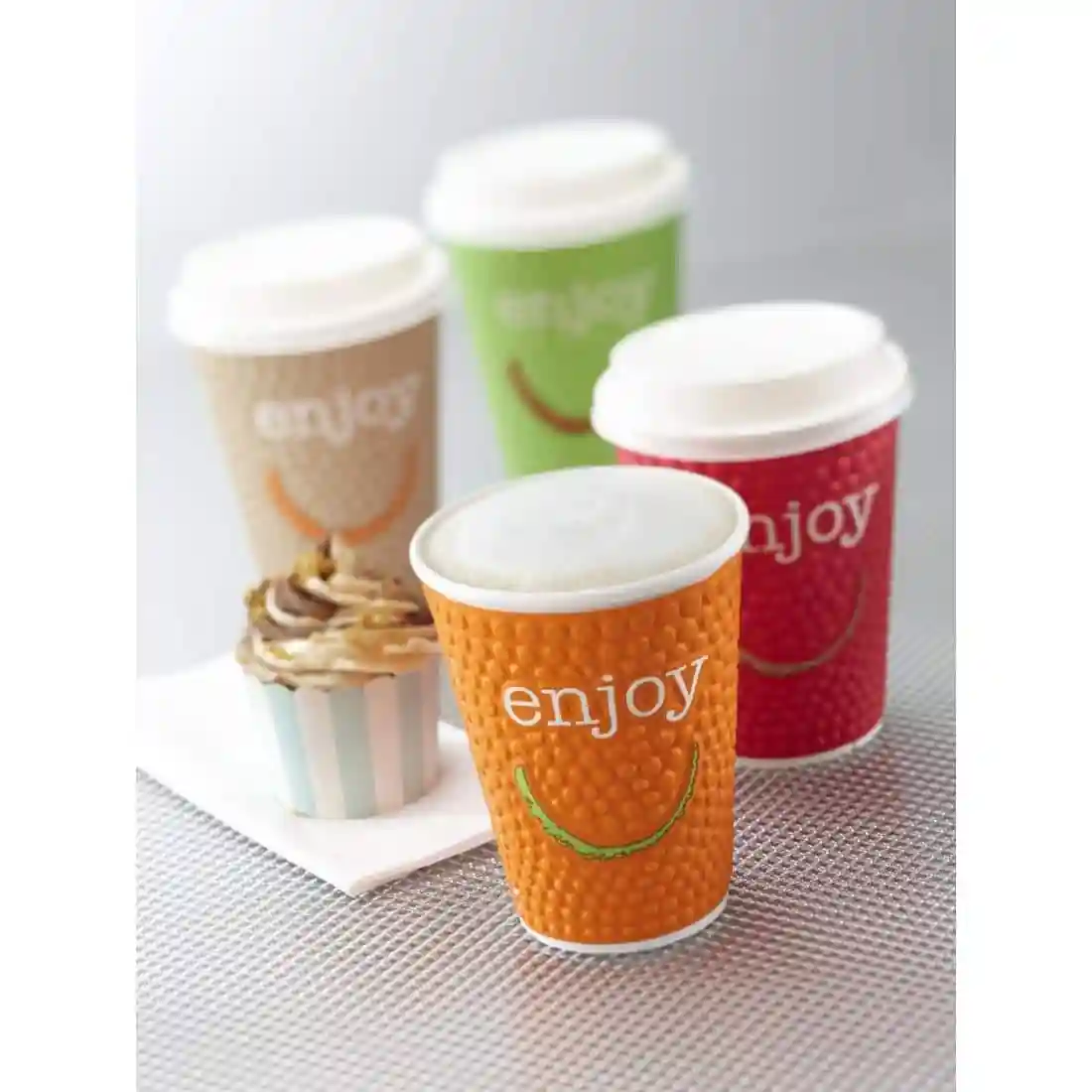Huhtamaki Enjoy Double Wall Disposable Hot Cups 225ml / 8oz (Pack of 875) - Image 3