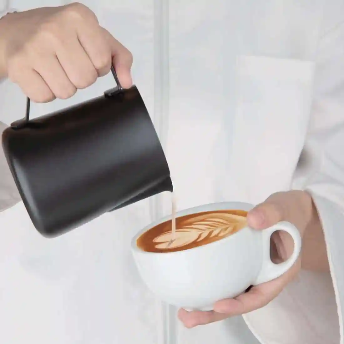 Olympia Black Non-Stick Milk Frothing Jug 570ml - Image 2