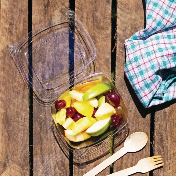 Vegware Compostable PLA Hinged-Lid Deli Containers 473ml / 16oz (Pack of 300) - Image 7