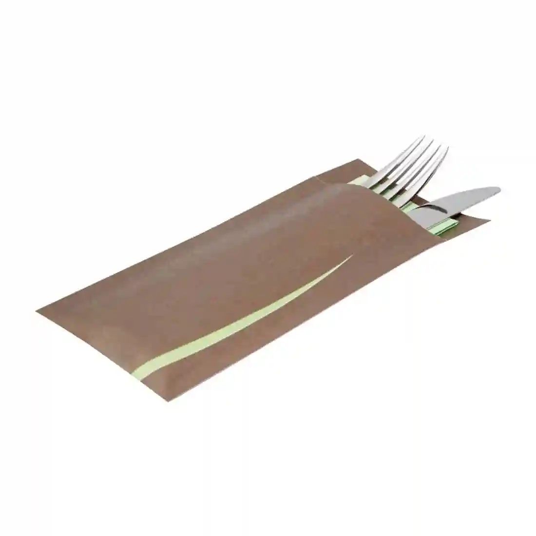 Europochette Bari Brown Cutlery Pouch with Napkin - Image 2