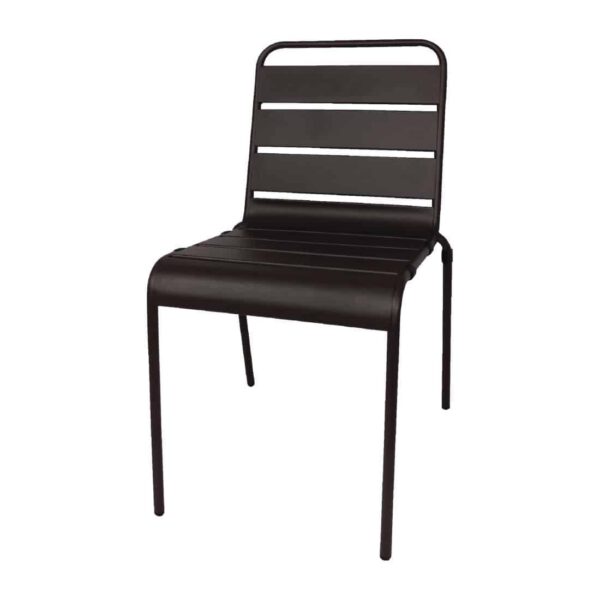 Bolero Black Slatted Steel Side Chairs (Pack of 4) - Image 2
