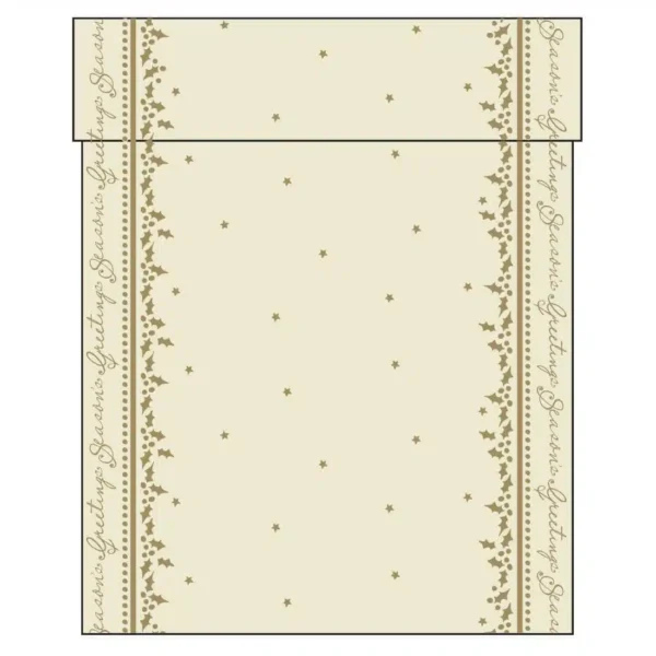 Swansoft Winter Greetings Airlaid Table Runner 38cm x 12m (Pack 6) - Image 1