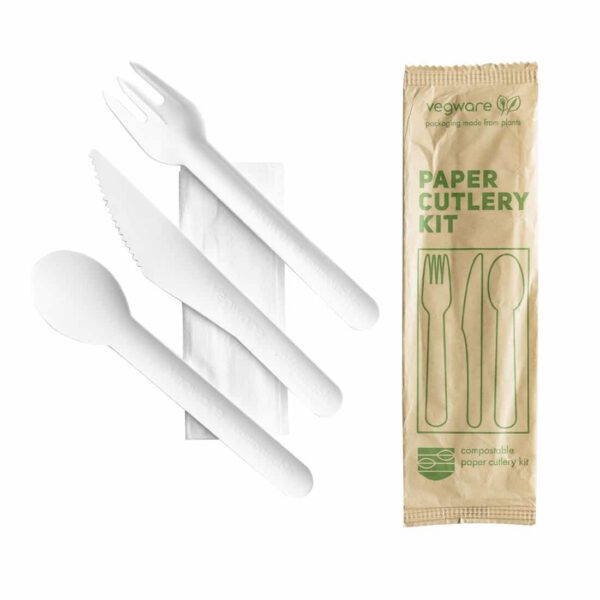 Vegware Compostable Paper Cutlery Kit 4in1 (Case of 250)