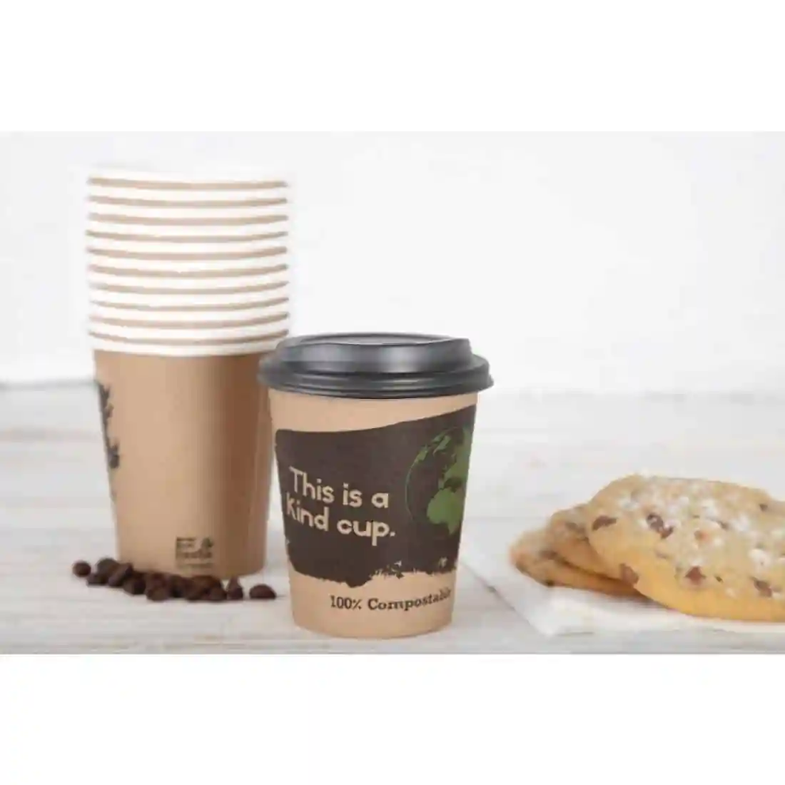 Fiesta Compostable Coffee Cups Single Wall 8oz (Pack of 1000) - Image 2