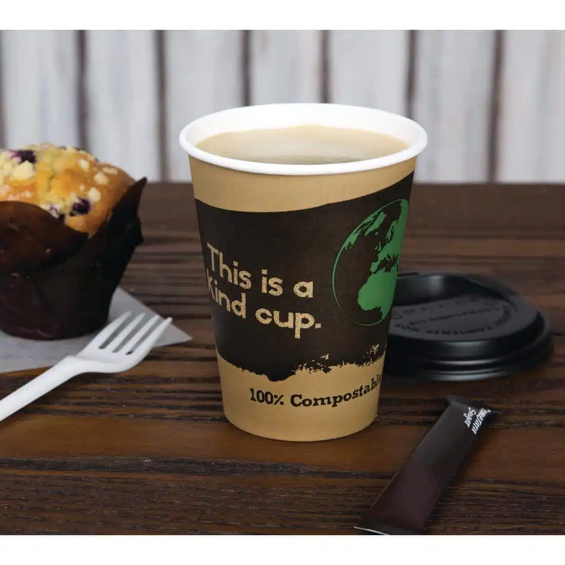 Fiesta Compostable Coffee Cups Single Wall 340ml / 12oz (Pack of 1000) - Image 2