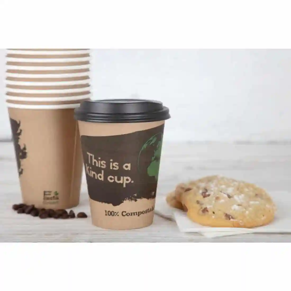 Fiesta Compostable Coffee Cups Single Wall 12oz (Pack of 50) - Image 2