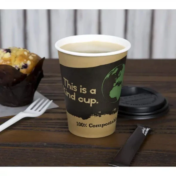 Fiesta Compostable Coffee Cups Single Wall 12oz (Pack of 50) - Image 9