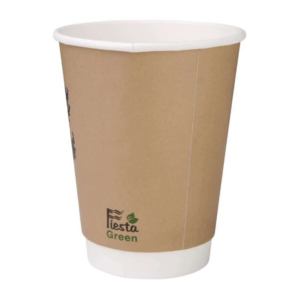 Fiesta Compostable Coffee Cups Double Wall 340ml (Pack of 25)