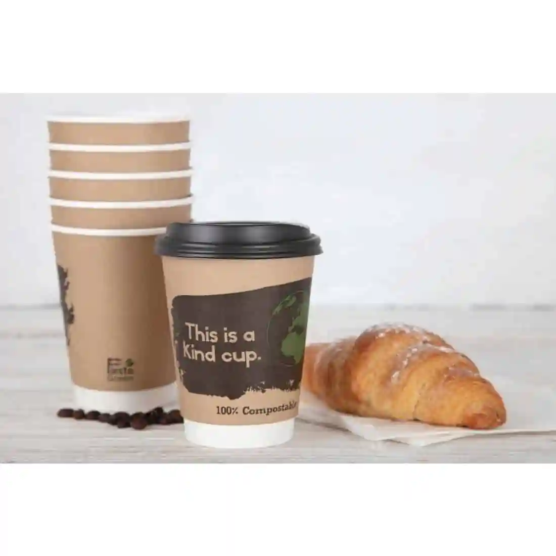 Fiesta Compostable Coffee Cups Double Wall 340ml (Pack of 25) - Image 4