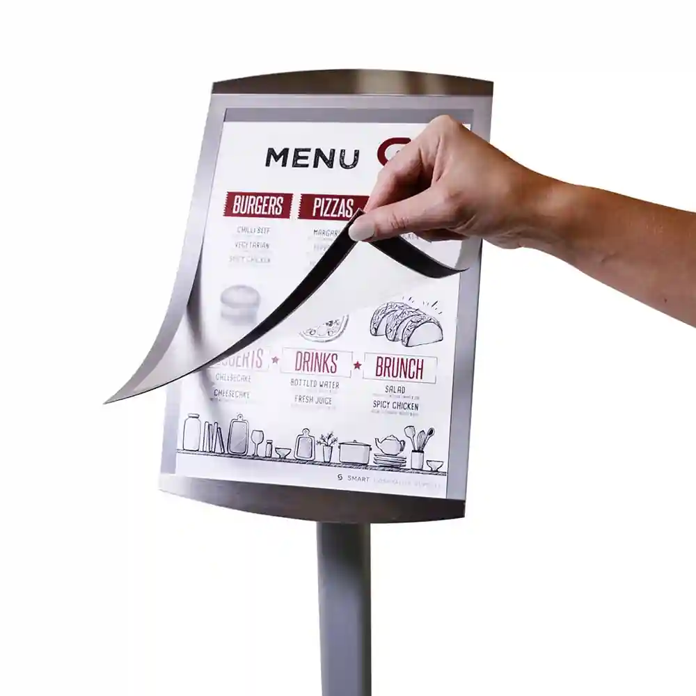 Curved Metal Menu Stand