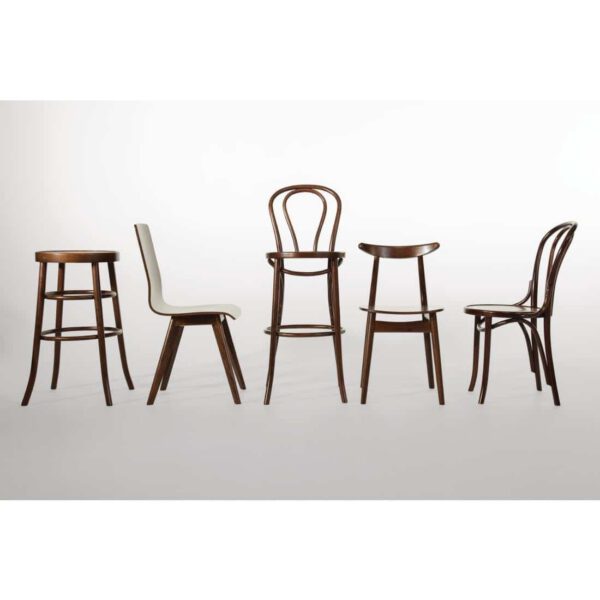 Fameg Wooden Flow Bentwood Walnut Side Chairs (Pack of 2) - Image 5