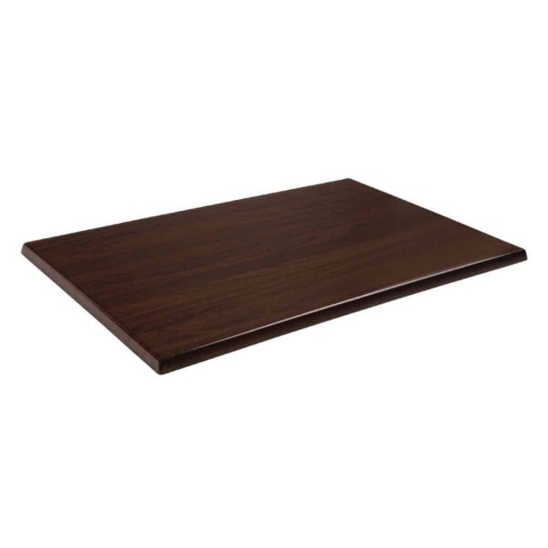 Bolero Pre-drilled Rectangular Tabletop Dark Brown - Image 2