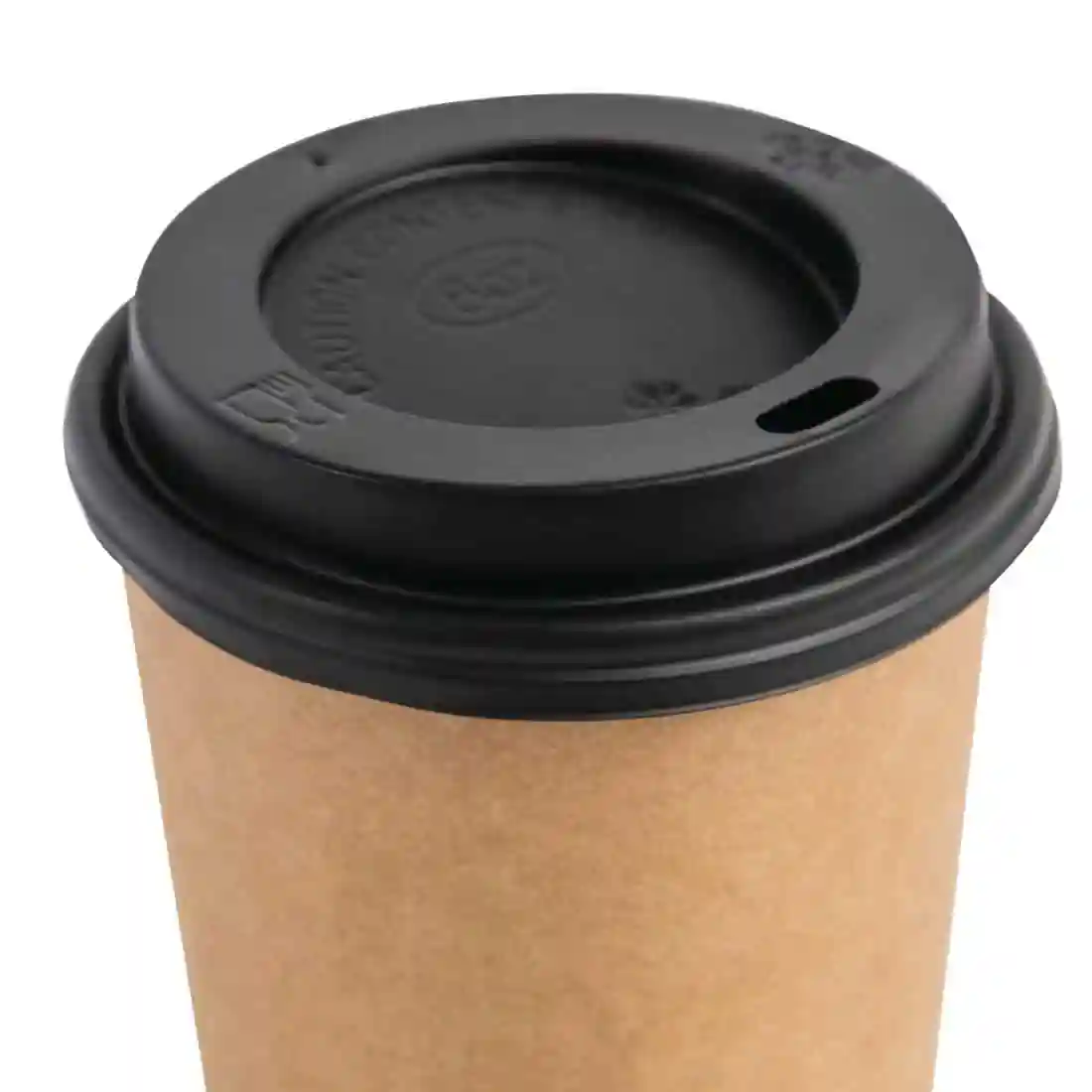 Fiesta Recyclable Coffee Cup Lids Black 225ml / 8oz (Pack of 50) - Image 2