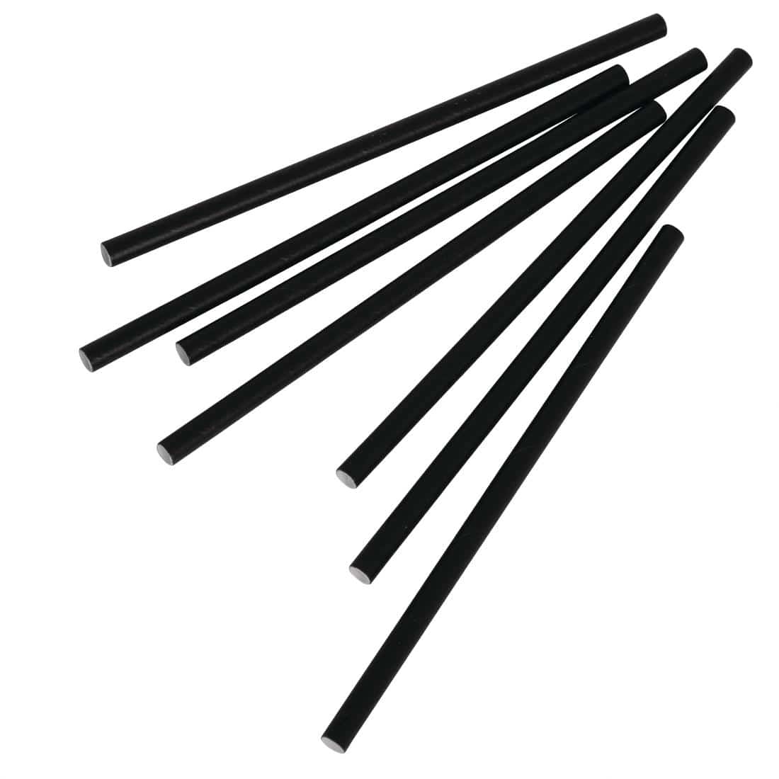 Fiesta Compostable Paper Cocktail Stirrer Straws Black (Pack of 250) - Image 4
