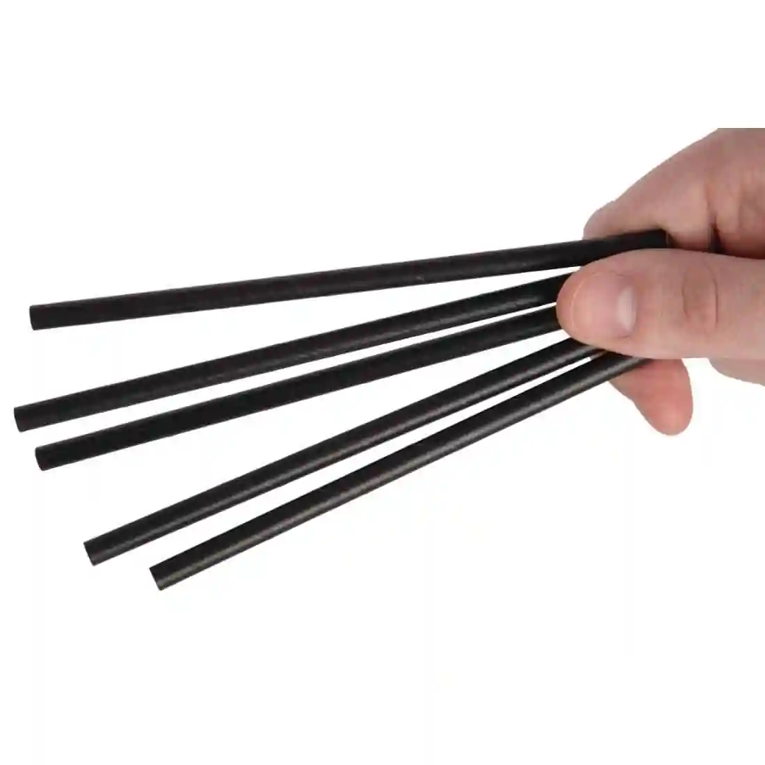 Fiesta Compostable Paper Cocktail Stirrer Straws Black (Pack of 250) - Image 5