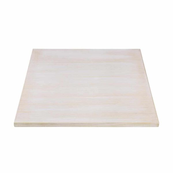Bolero Pre-drilled Square Table Top Vintage White 700mm - Image 2