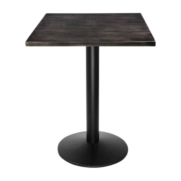 Bolero Pre-drilled Square Tabletop Vintage Black 700mm - Image 5