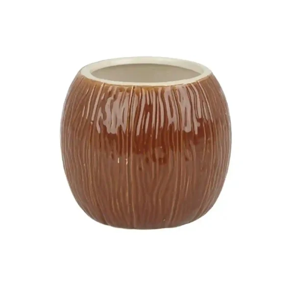Beaumont Ceramic Coconut Tiki Mug Medium Brown 500ml - Image 1
