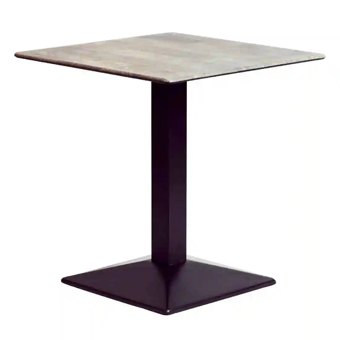 Turin Metal Base 600mm Square Dining Table with Laminate Top in Concrete - Image 2