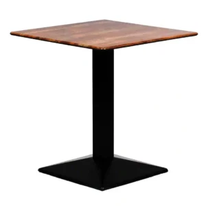 Turin Metal Base 600mm Square Dining Table w/Laminate Top in Planked Oak