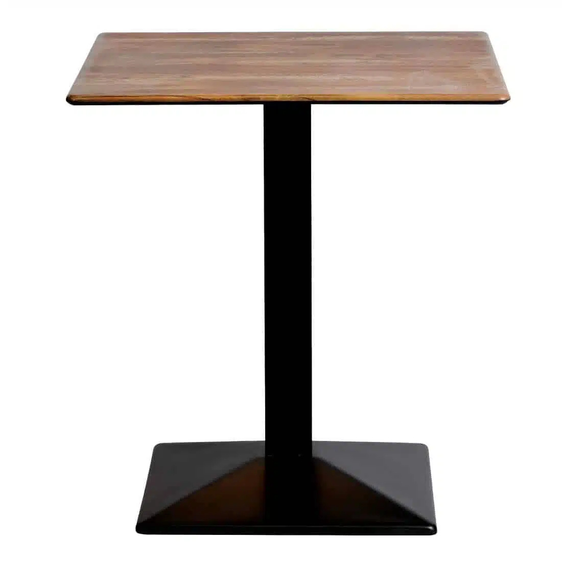 Turin Metal Base 600mm Square Dining Table w/Laminate Top in Planked Oak - Image 3