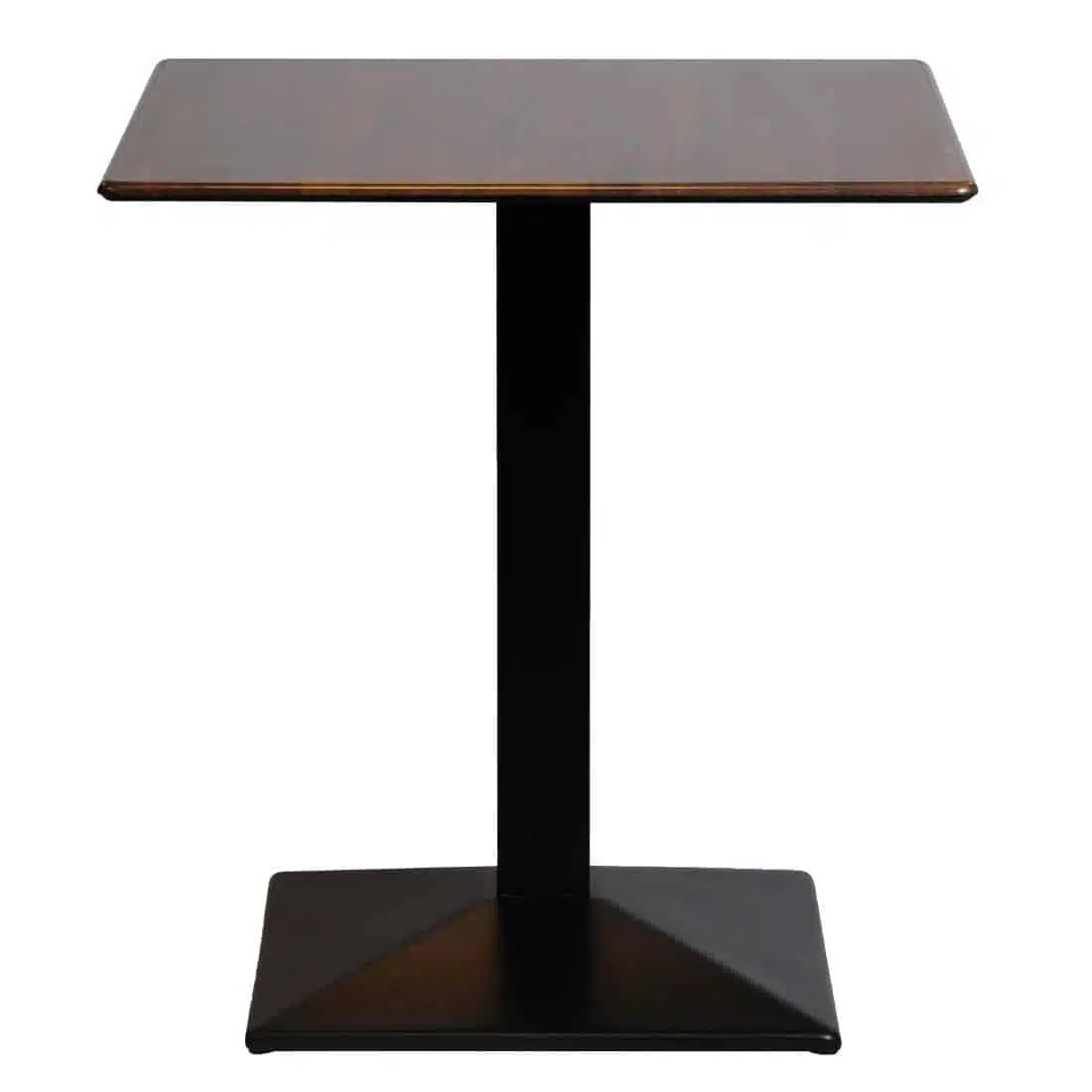 Turin Metal Base 600mm Square Dining Table with Laminate Top in Walnut - Image 2